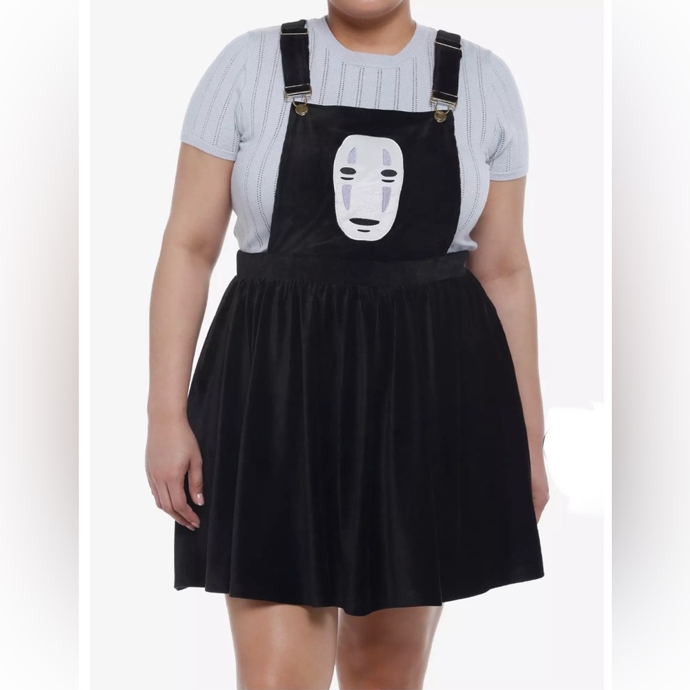 Studio Ghibli Spirited Away No-Face Velvet Skirtall Black Overall Dress Size L